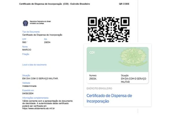 Certificado de dispensa militar online